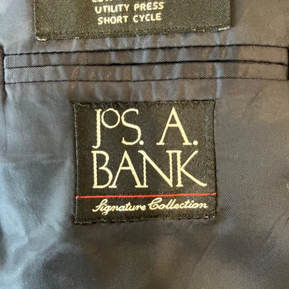Jos A Bank Signature 100% Wool Gold 2 Button Blazer Sportcoat‎ Mens 42L Black